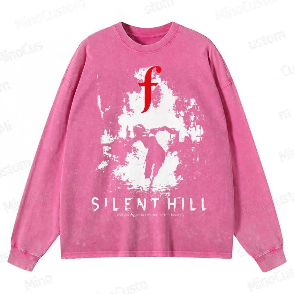 Bleached Art Silent Hill f Crewneck Washed Sweatshirt
