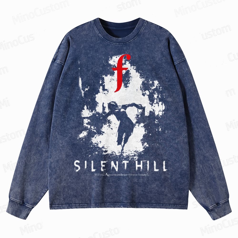 Bleached Art Silent Hill f Crewneck Washed Sweatshirt