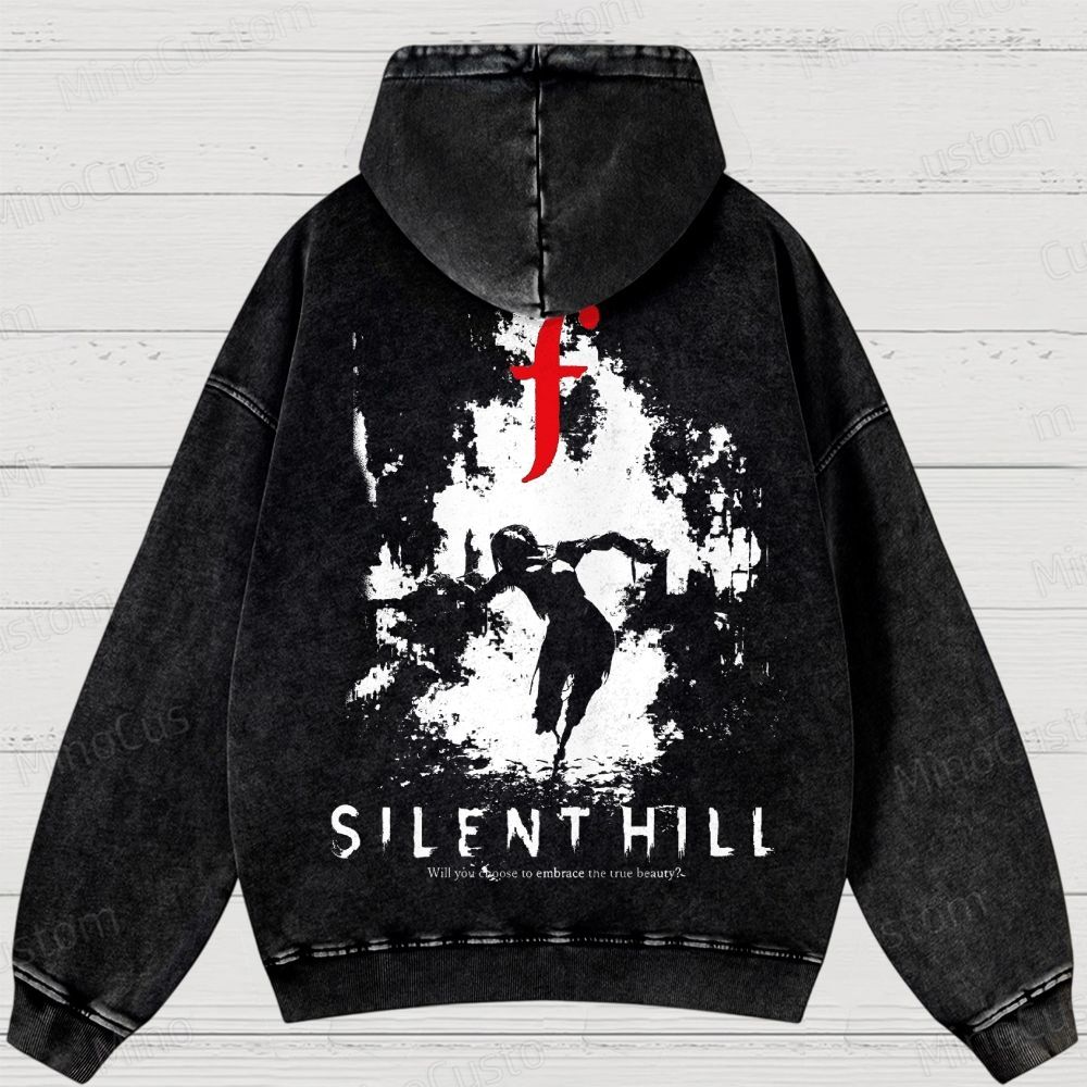 Bleached Art Silent Hill f Washed Hoodies