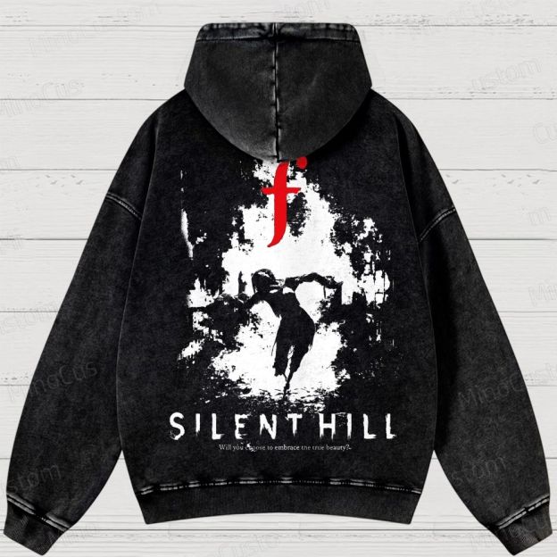 Bleached Art Silent Hill f Washed Hoodies 