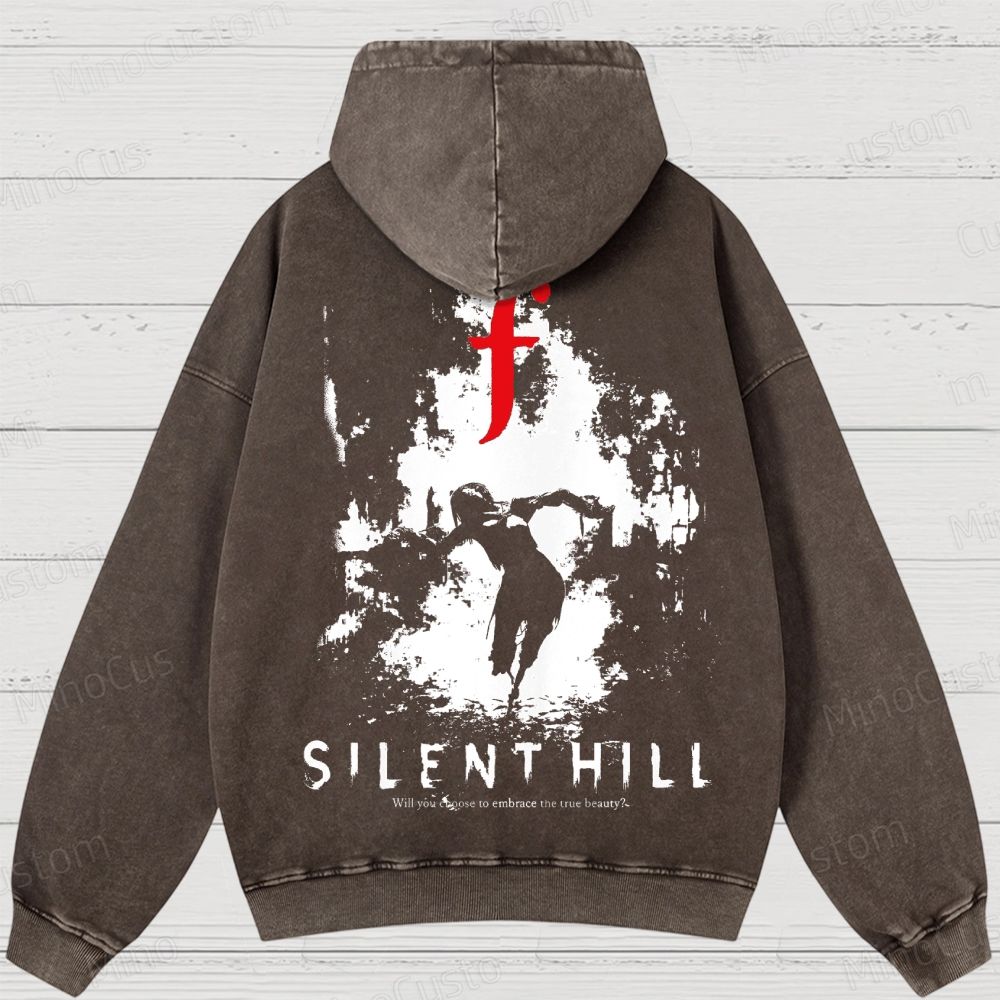 Bleached Art Silent Hill f Washed Hoodies 