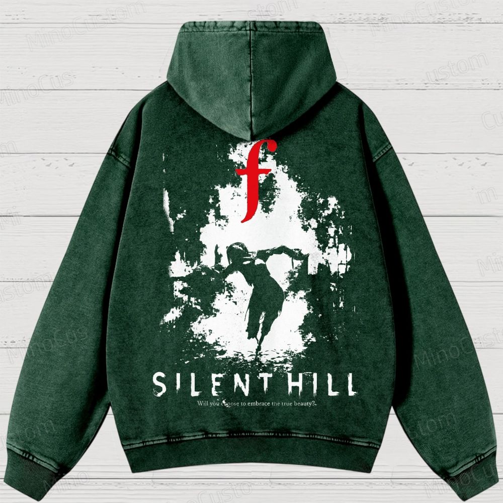 Bleached Art Silent Hill f Washed Hoodies 