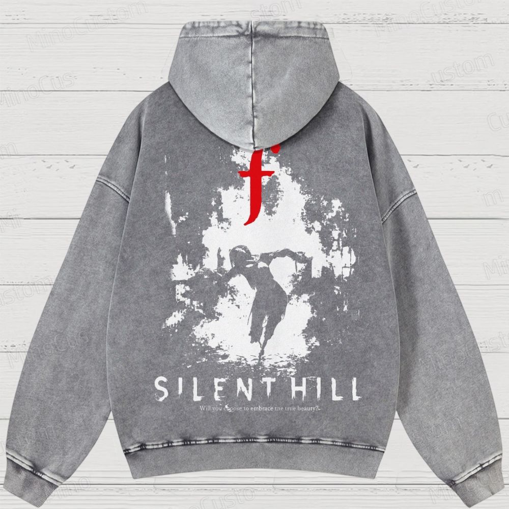 Bleached Art Silent Hill f Washed Hoodies 