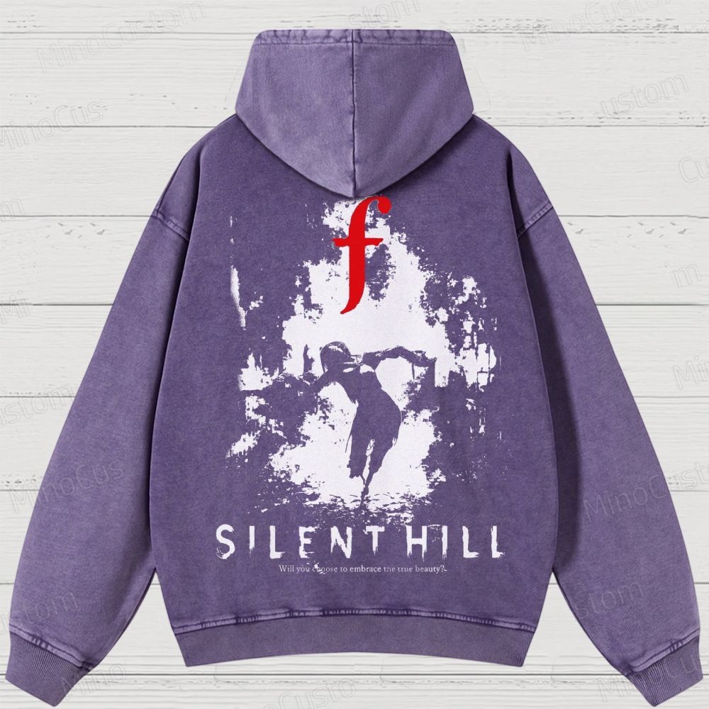 Bleached Art Silent Hill f Washed Hoodies 