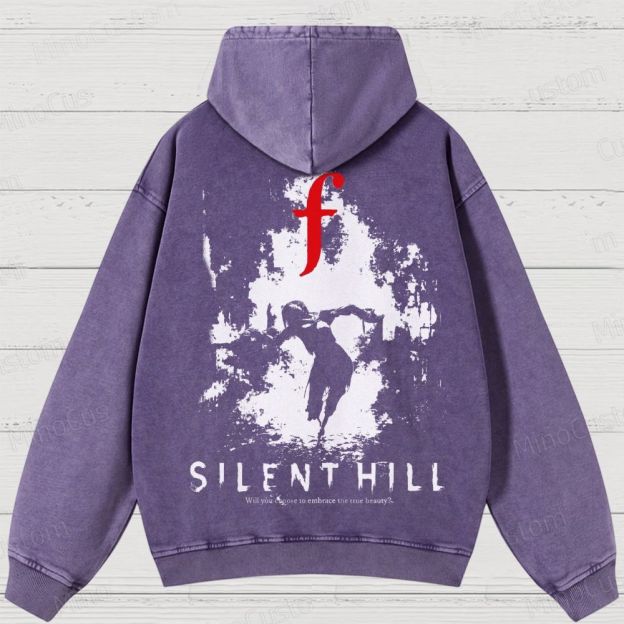 Bleached Art Silent Hill f Washed Hoodies 