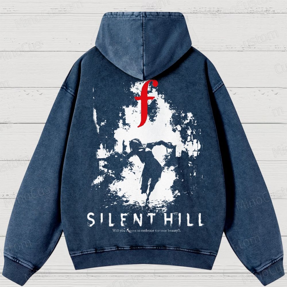 Bleached Art Silent Hill f Washed Hoodies 