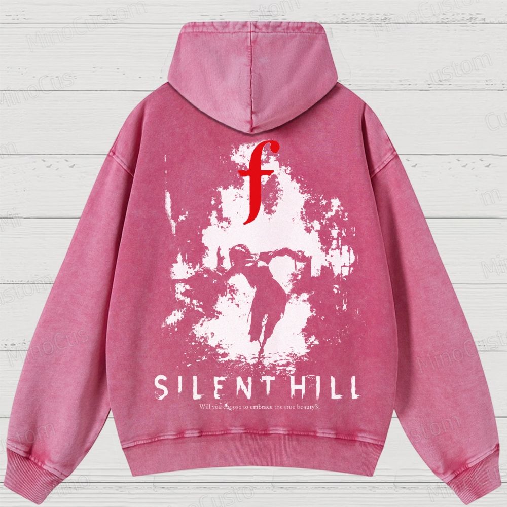 Bleached Art Silent Hill f Washed Hoodies 