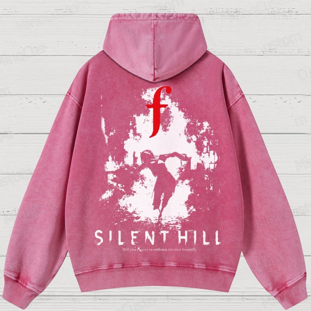 Bleached Art Silent Hill f Washed Hoodies 