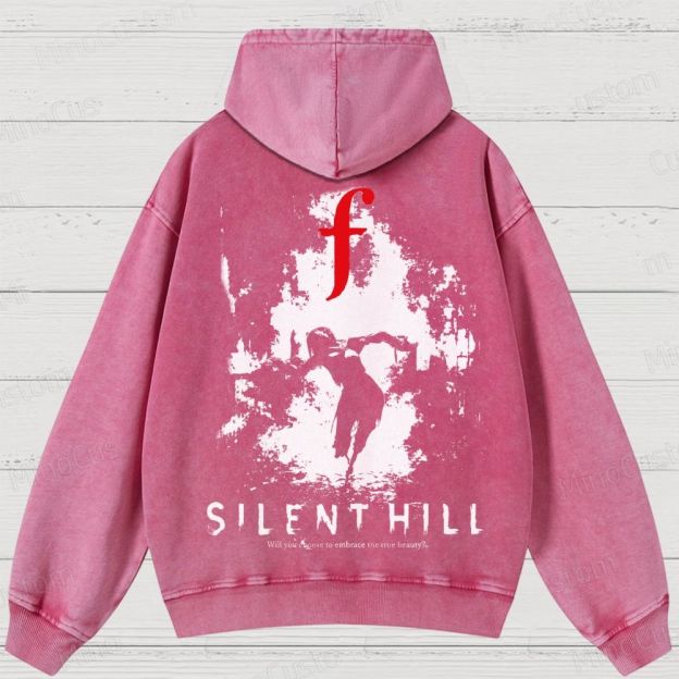 Bleached Art Silent Hill f Washed Hoodies 
