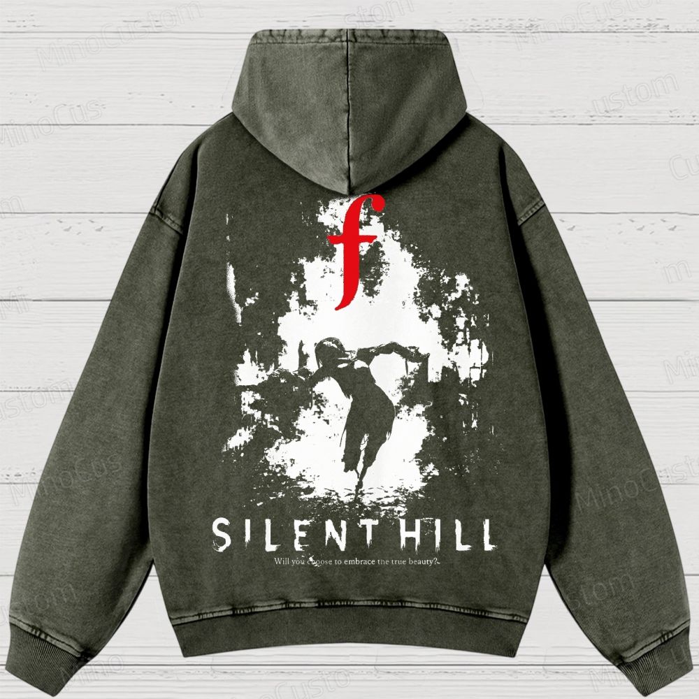 Bleached Art Silent Hill f Washed Hoodies 