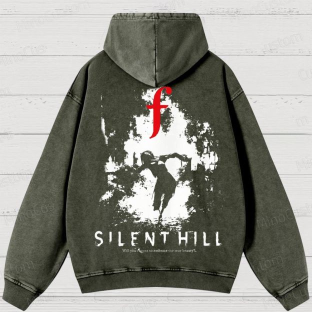 Bleached Art Silent Hill f Washed Hoodies 