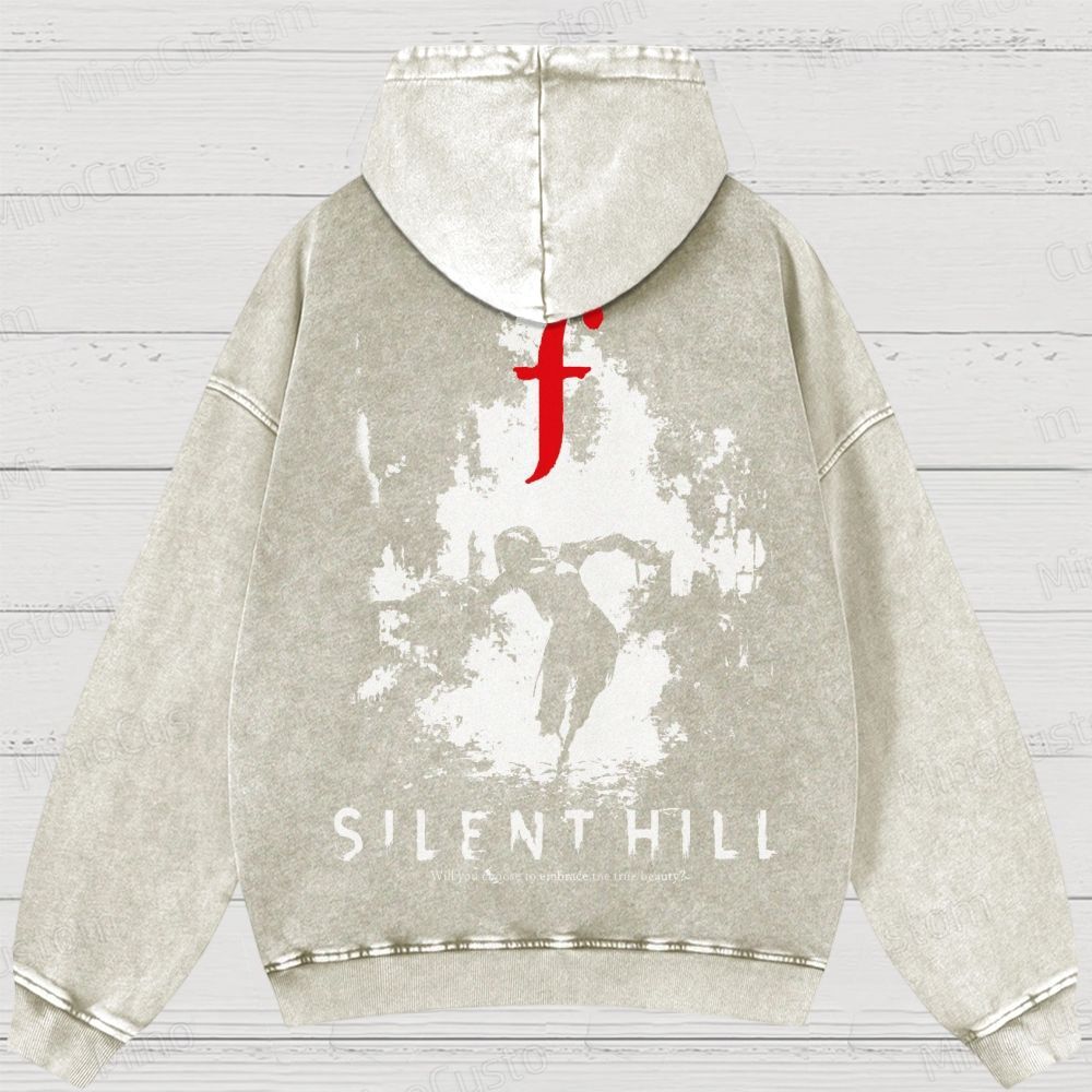 Bleached Art Silent Hill f Washed Hoodies 