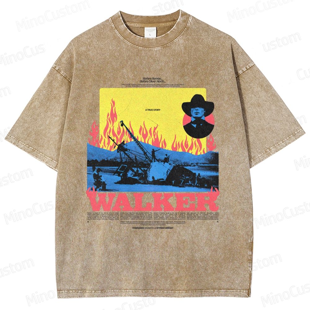 Walker Scene Collage & Title Graphic Washed Vintage T - Shirt