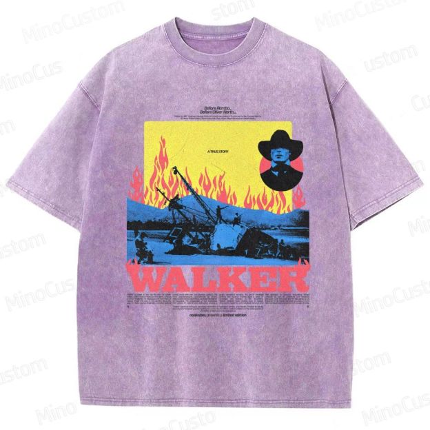 Walker Scene Collage & Title Graphic Washed Vintage T - Shirt
