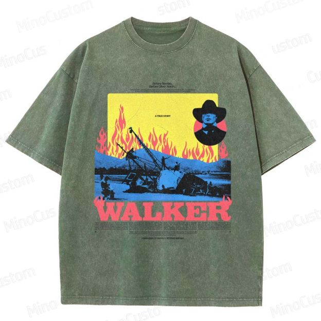 Walker Scene Collage & Title Graphic Washed Vintage T - Shirt