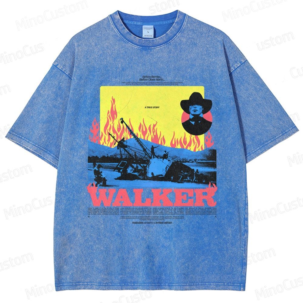 Walker Scene Collage & Title Graphic Washed Vintage T - Shirt