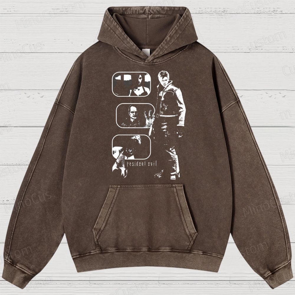 Resident Evil Character Washed Hoodies 
