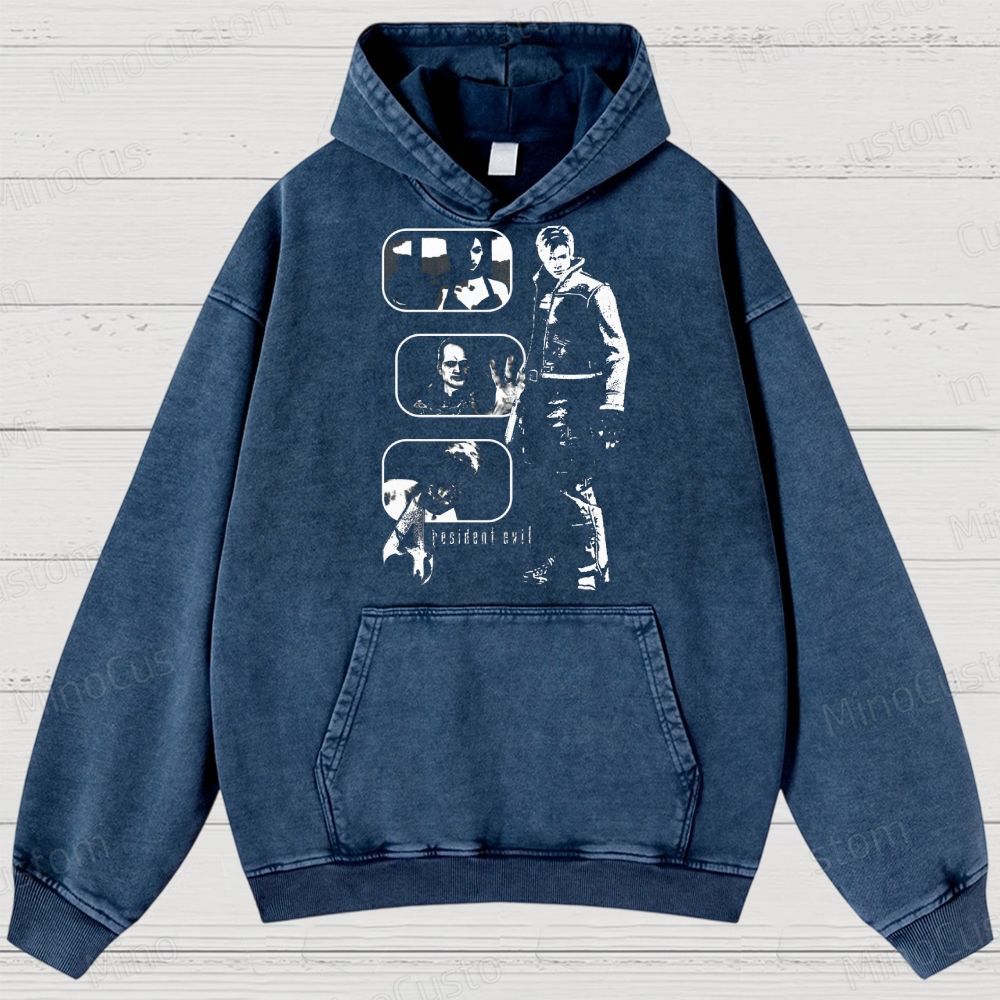 Resident Evil Character Washed Hoodies 