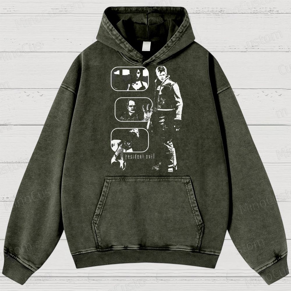 Resident Evil Character Washed Hoodies