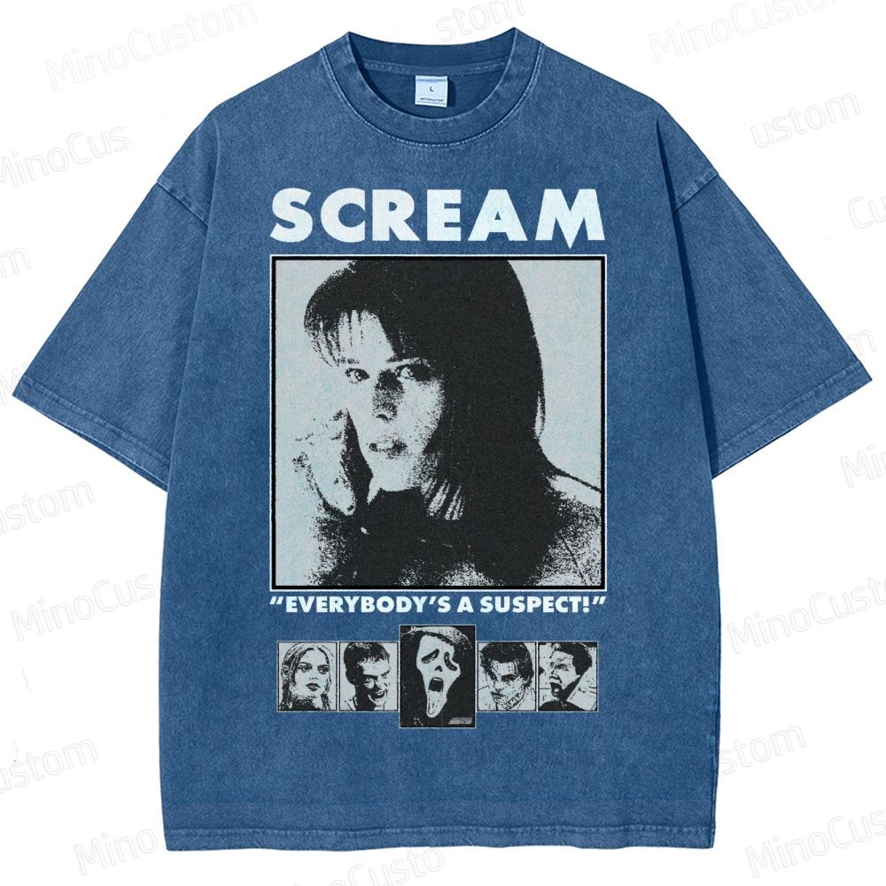 “Everybody’s a Suspect” Horror Washed T-Shirt 