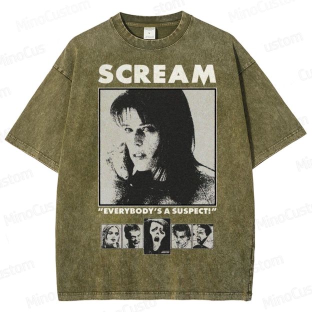 “Everybody’s a Suspect” Horror Washed T-Shirt 