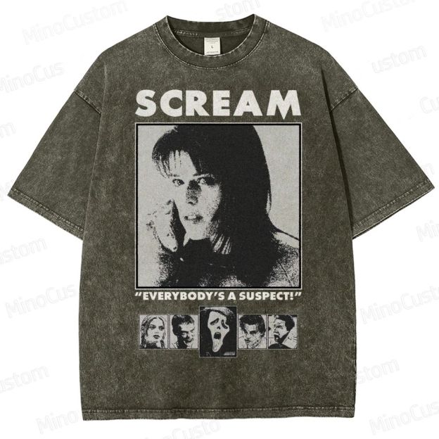 “Everybody’s a Suspect” Horror Washed T-Shirt 