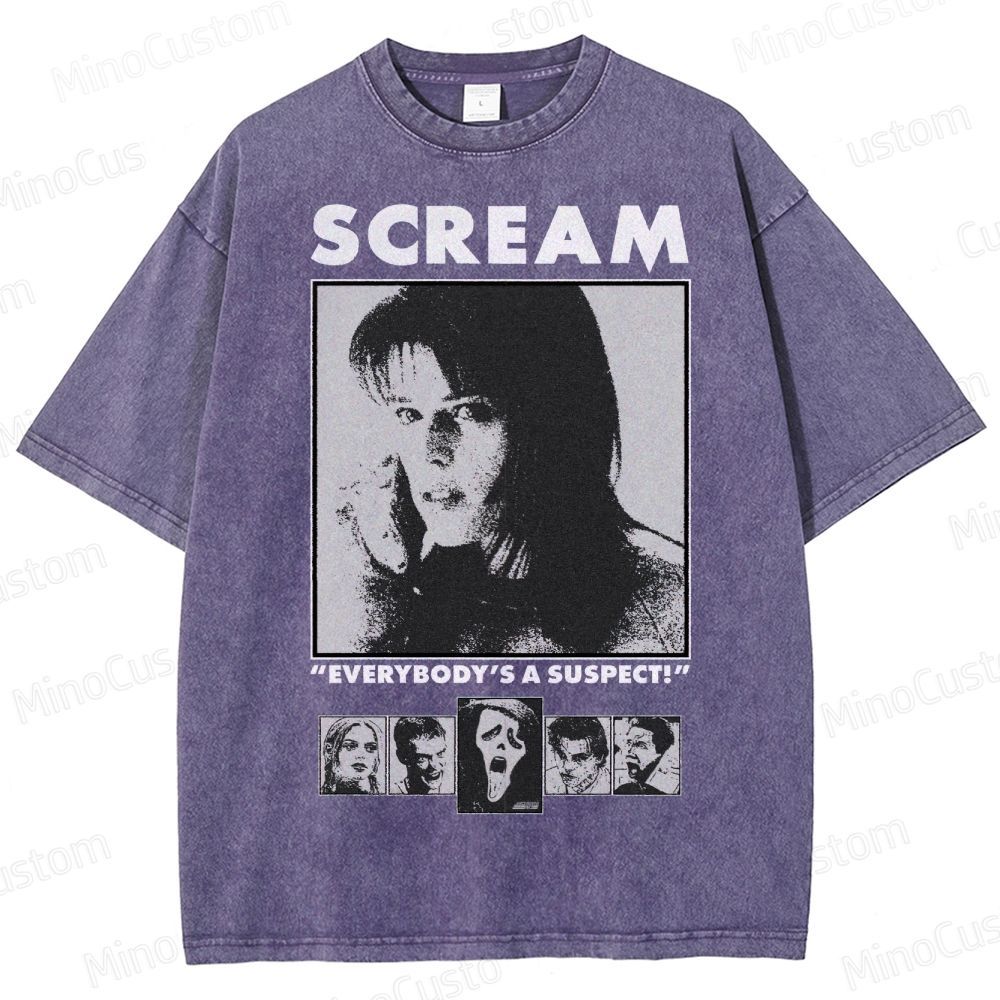 “Everybody’s a Suspect” Horror Washed T-Shirt 