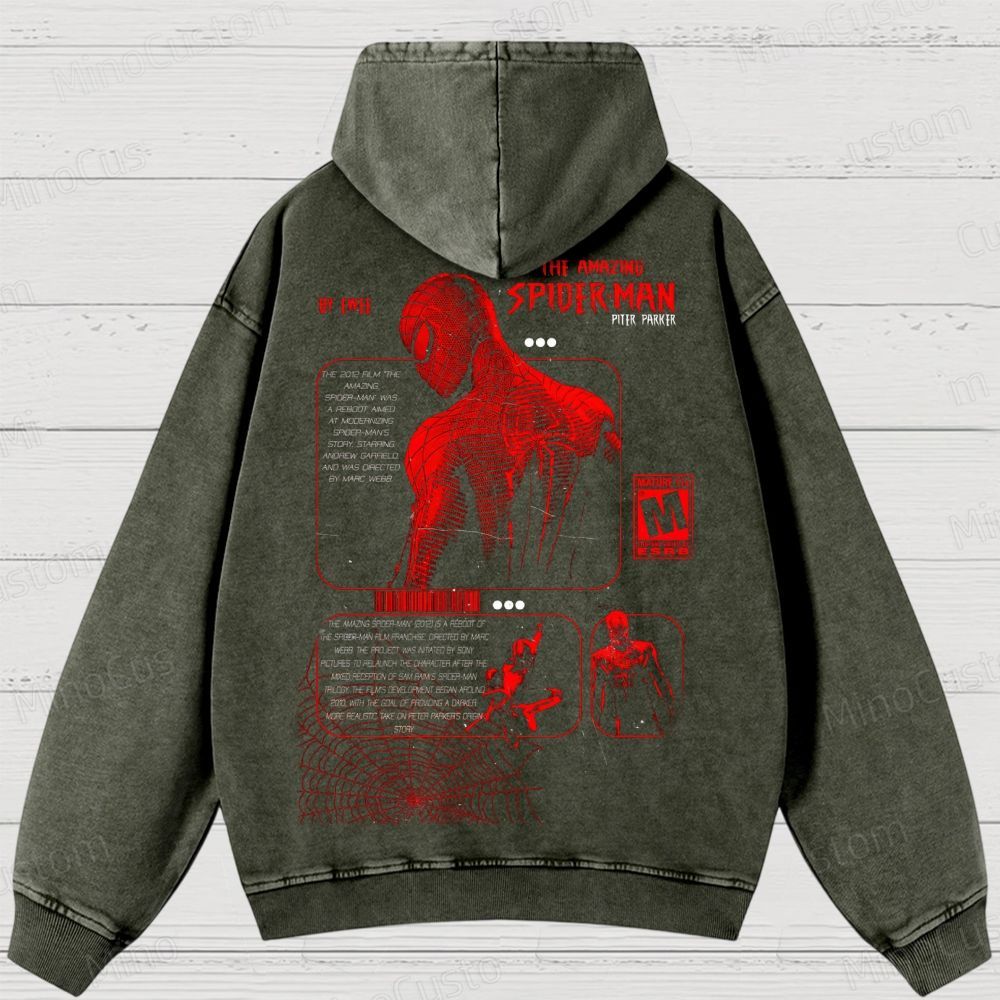 The Amazing Spider-Man Washed Hoodies