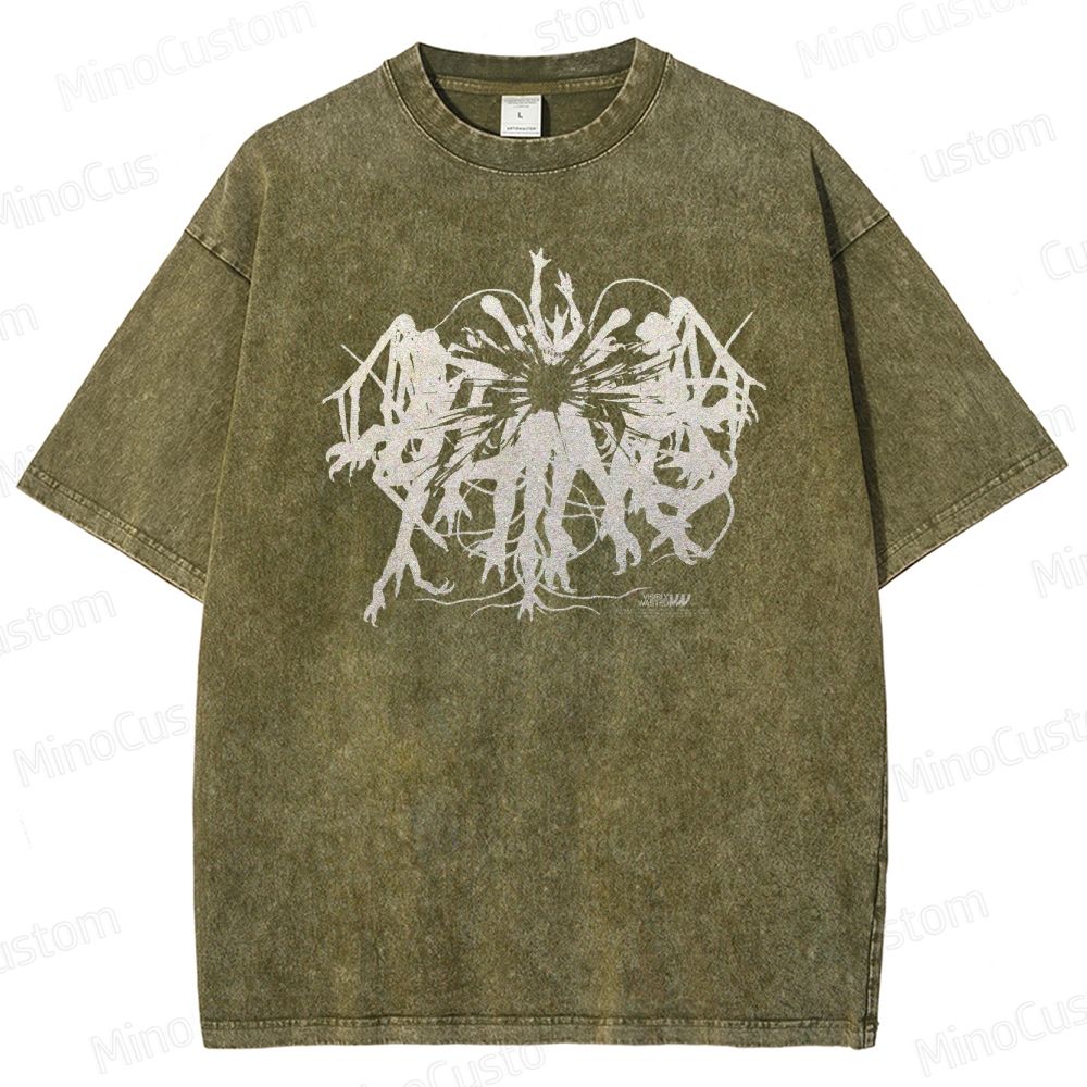 The Thing Monster Collage Graphic Washed Vintage T - Shirt