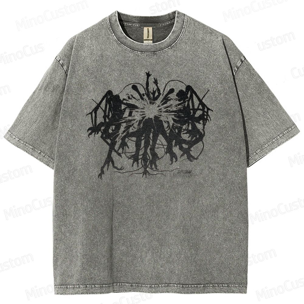 The Thing Monster Collage Graphic Washed Vintage T - Shirt