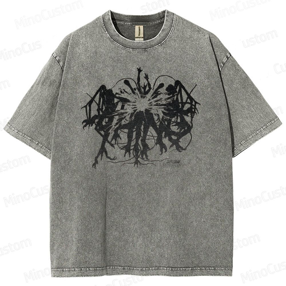 The Thing Monster Collage Graphic Washed Vintage T - Shirt