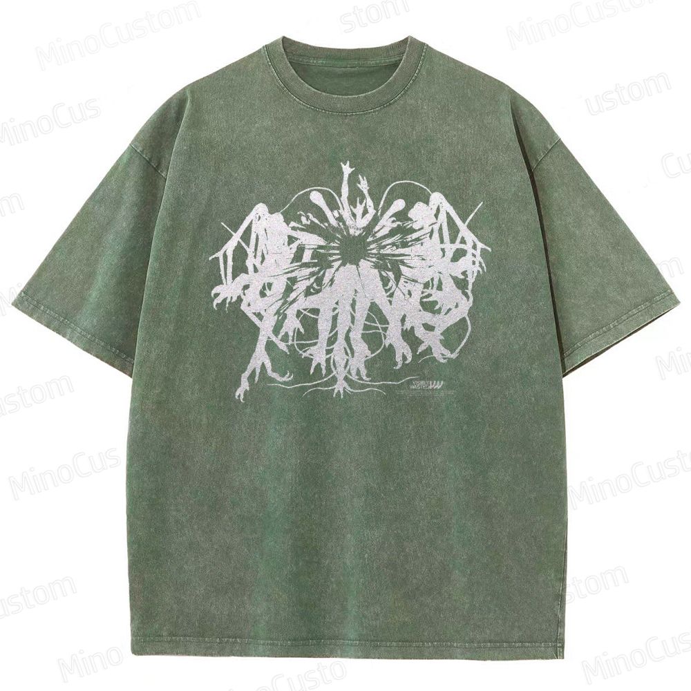 The Thing Monster Collage Graphic Washed Vintage T - Shirt