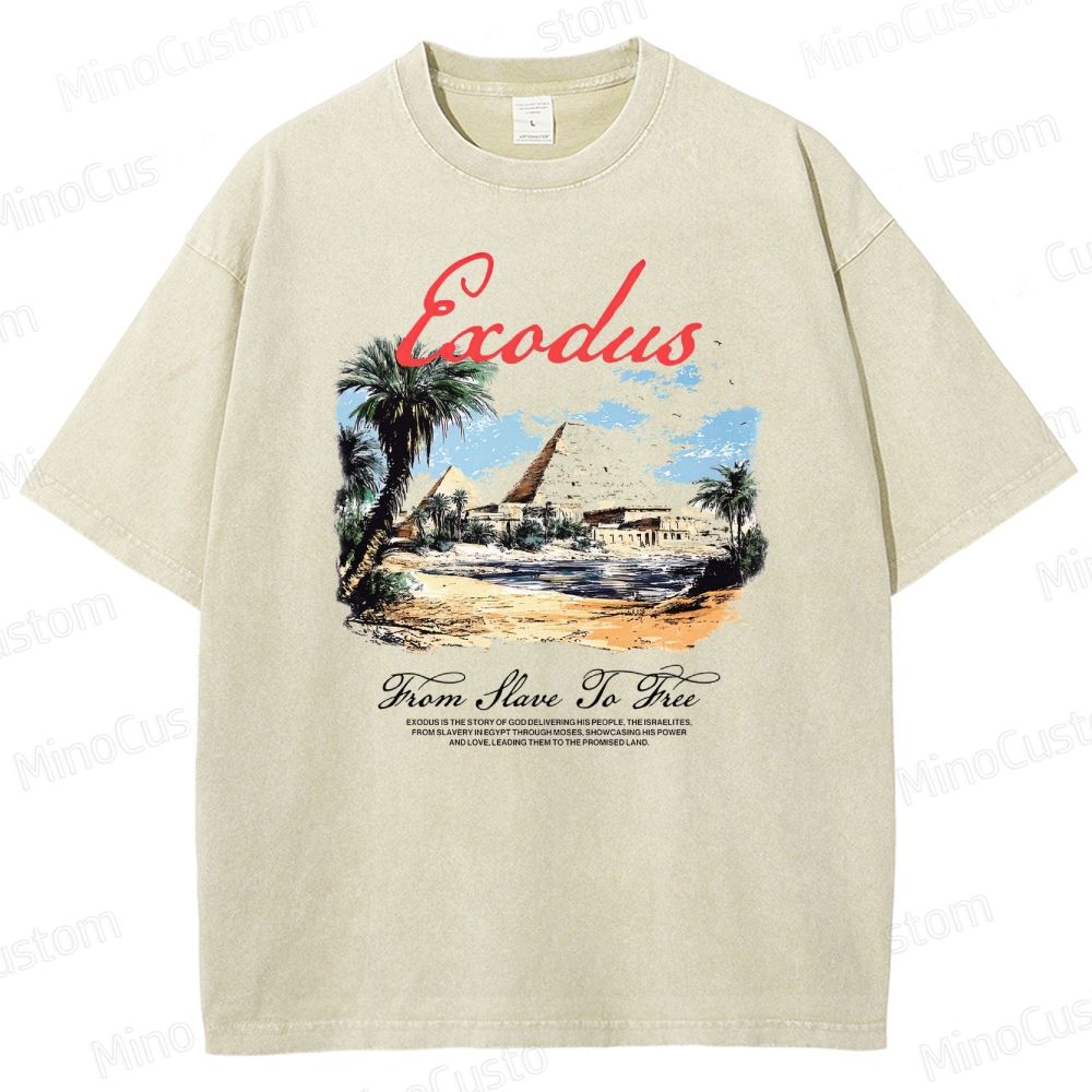 Exodus (1960) Egyptian Pyramid Graphic Washed Vintage T - Shirt