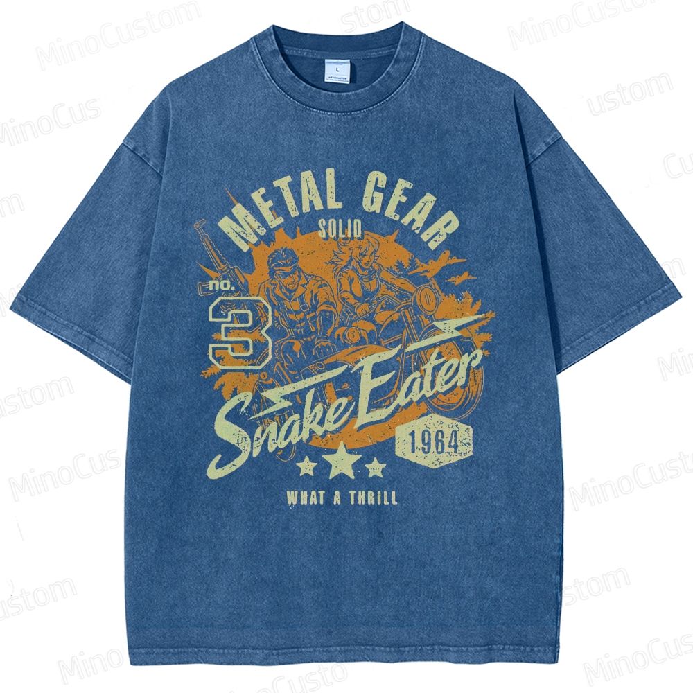 Metal Gear Solid 3: Snake Eater Retro Game Graphic Washed Vintage T - Shirt