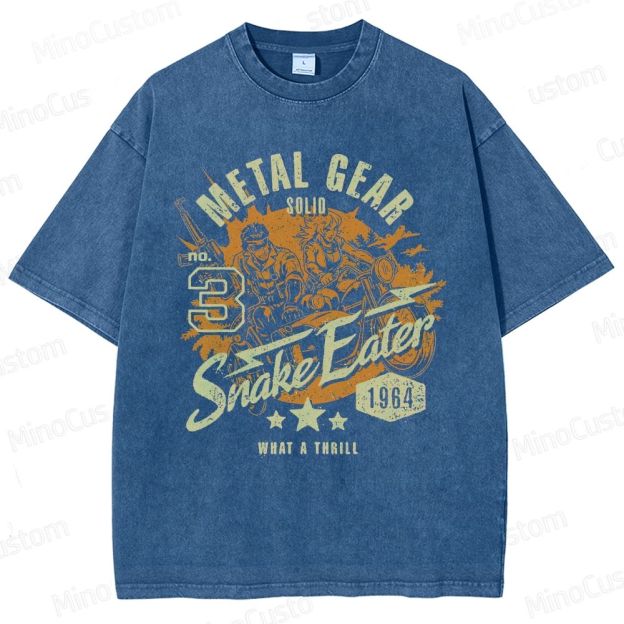 Metal Gear Solid 3: Snake Eater Retro Game Graphic Washed Vintage T - Shirt