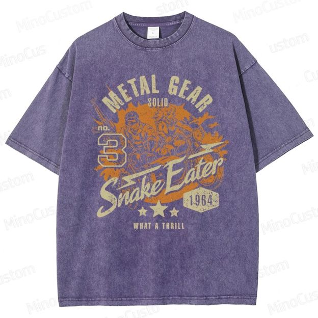 Metal Gear Solid 3: Snake Eater Retro Game Graphic Washed Vintage T - Shirt