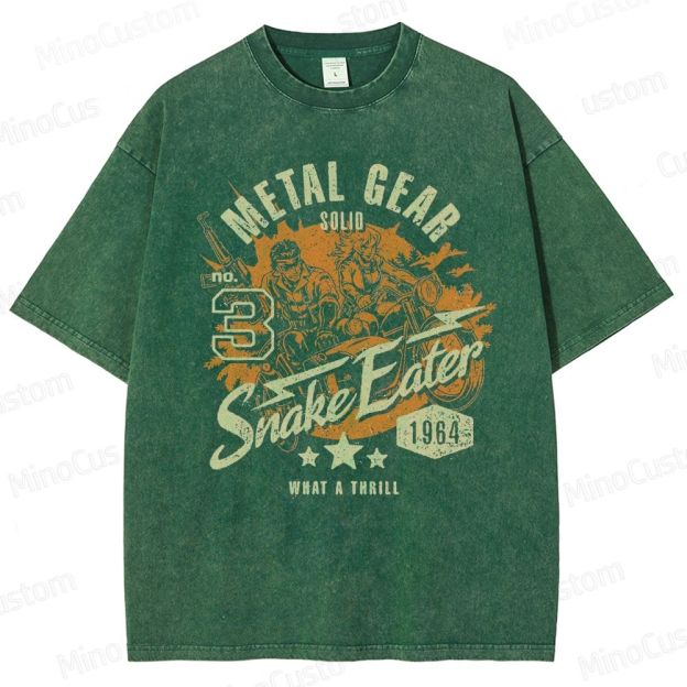 Metal Gear Solid 3: Snake Eater Retro Game Graphic Washed Vintage T - Shirt