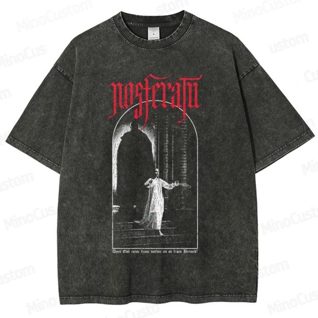 Nosferatu Classic Horror Graphic Washed Vintage T - Shirt
