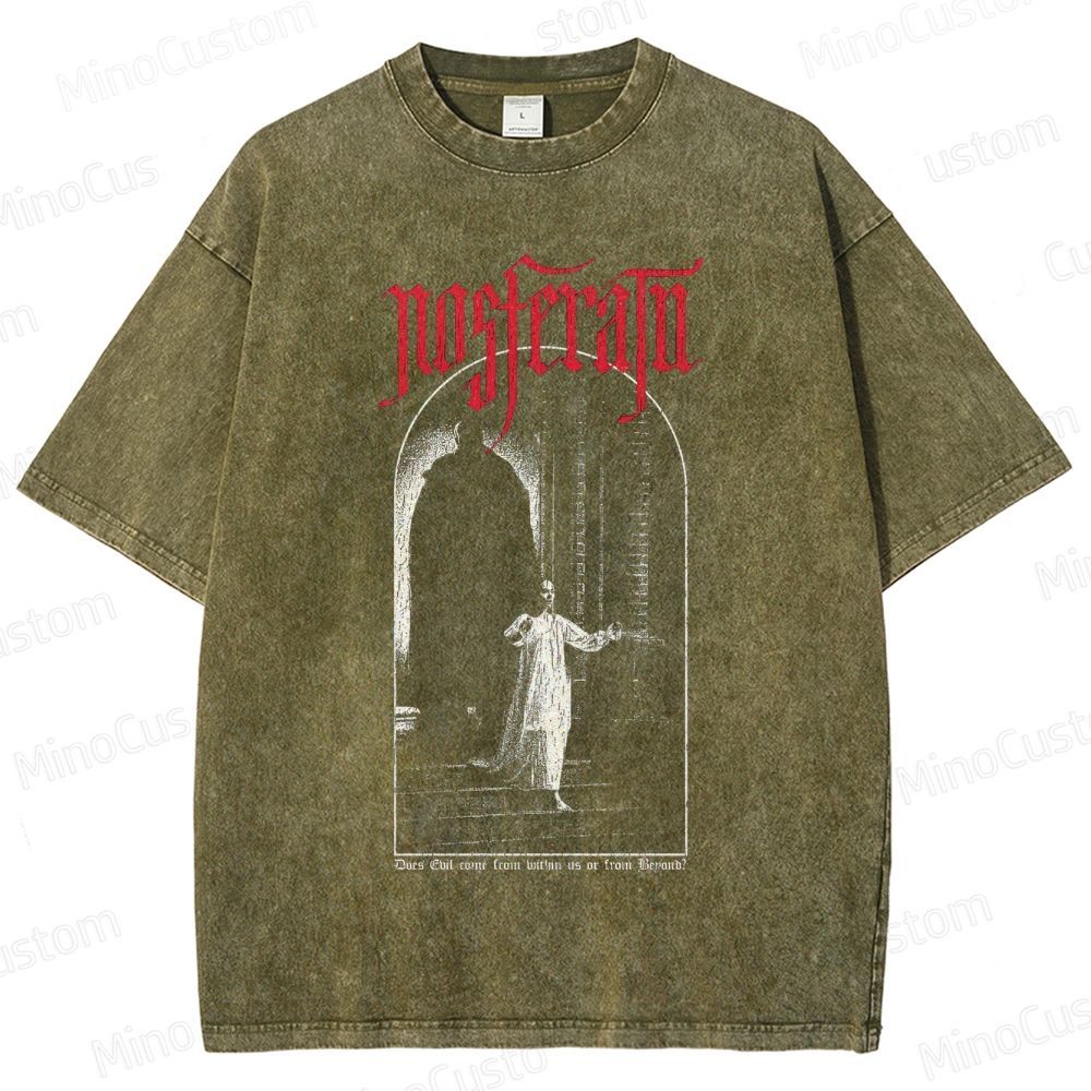 Nosferatu Classic Horror Graphic Washed Vintage T - Shirt