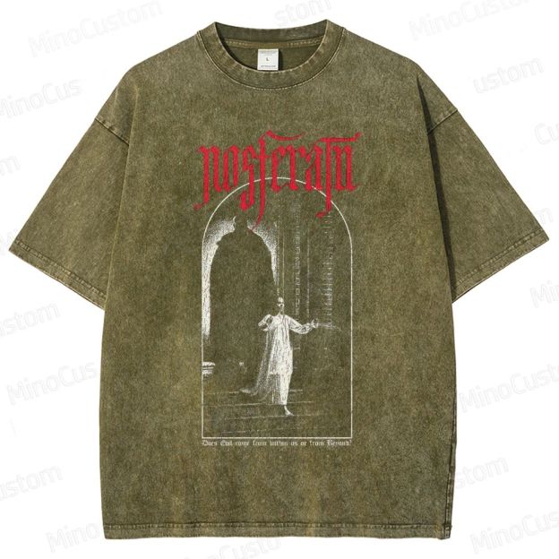Nosferatu Classic Horror Graphic Washed Vintage T - Shirt