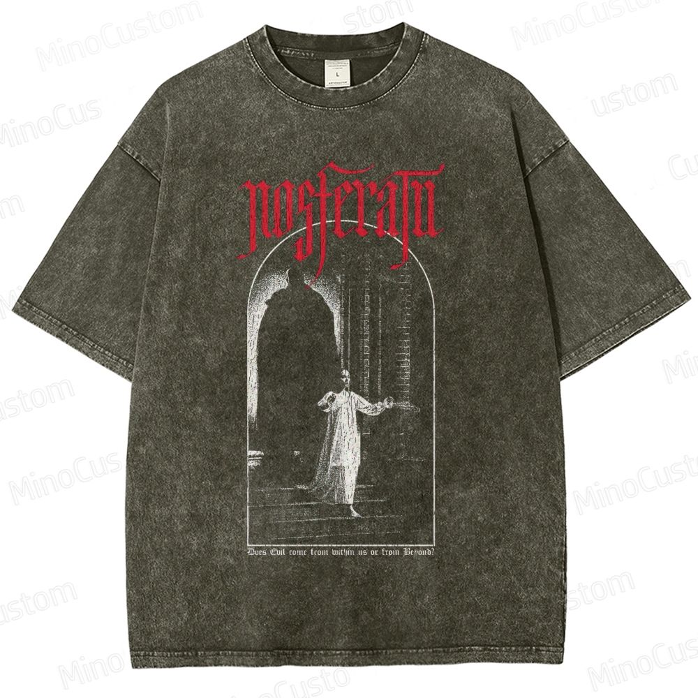Nosferatu Classic Horror Graphic Washed Vintage T - Shirt