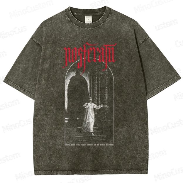 Nosferatu Classic Horror Graphic Washed Vintage T - Shirt