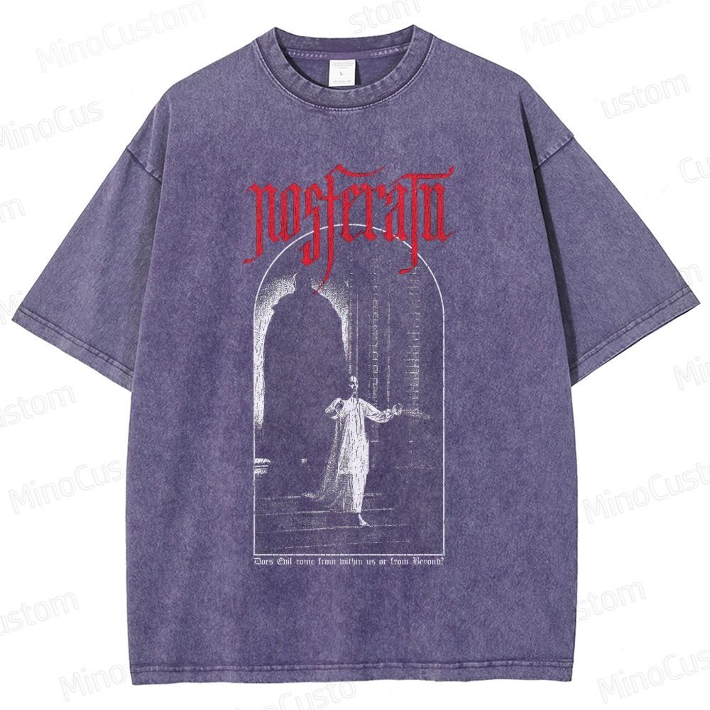 Nosferatu Classic Horror Graphic Washed Vintage T - Shirt