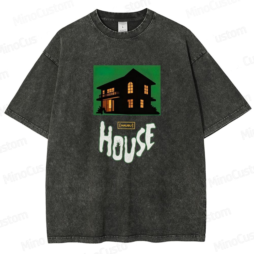 House (Hausu) Collage Horror Graphic Washed Vintage T - Shirt