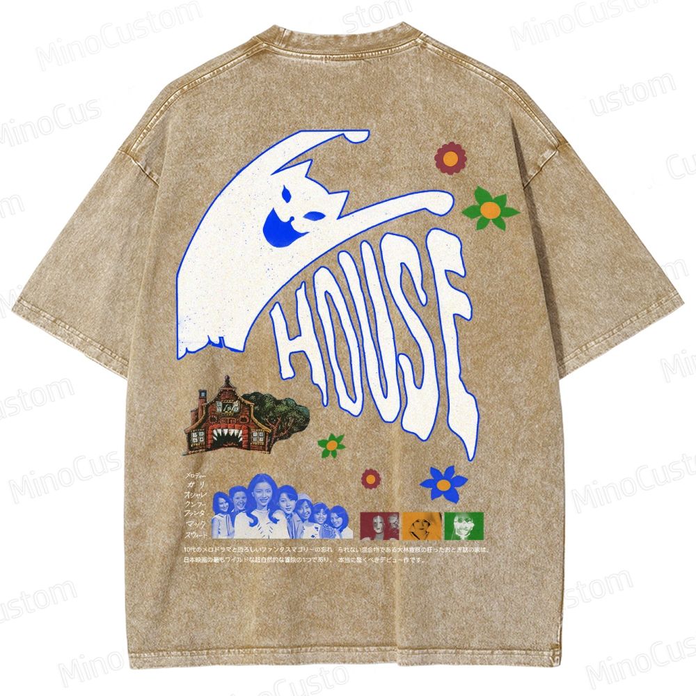 Hausu 1977 Horror Cult Graphic Washed T-Shirt 