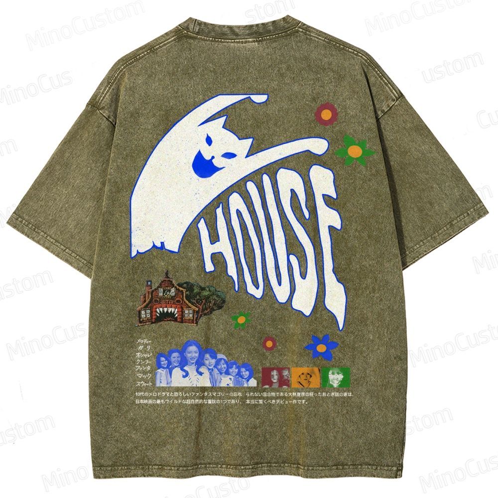 Hausu 1977 Horror Cult Graphic Washed T-Shirt 