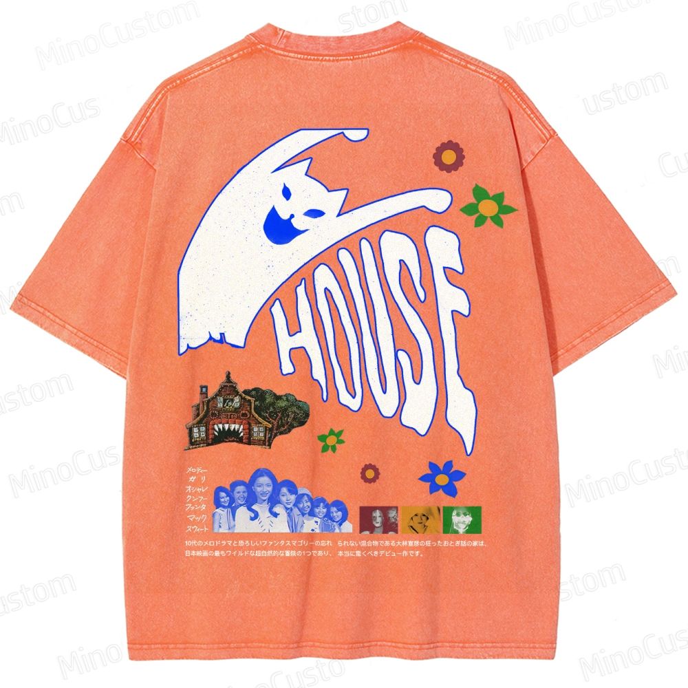 Hausu 1977 Horror Cult Graphic Washed T-Shirt 