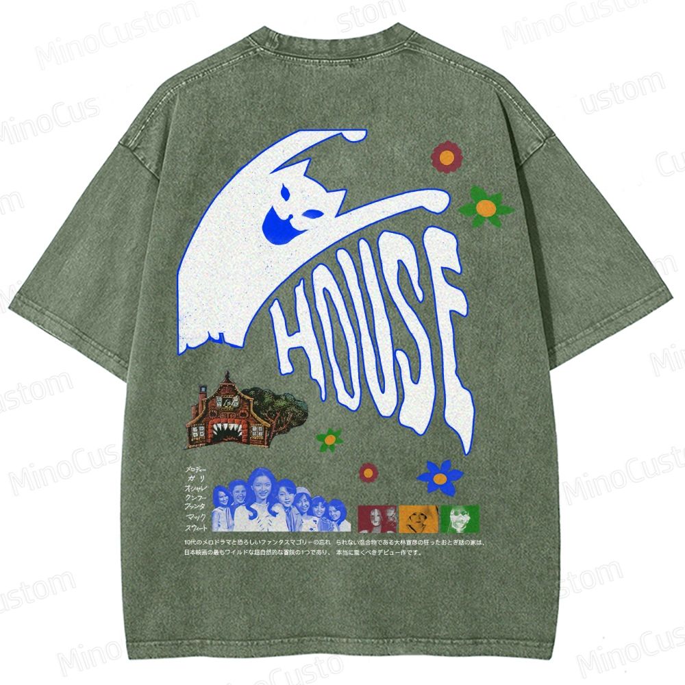 Hausu 1977 Horror Cult Graphic Washed T-Shirt 
