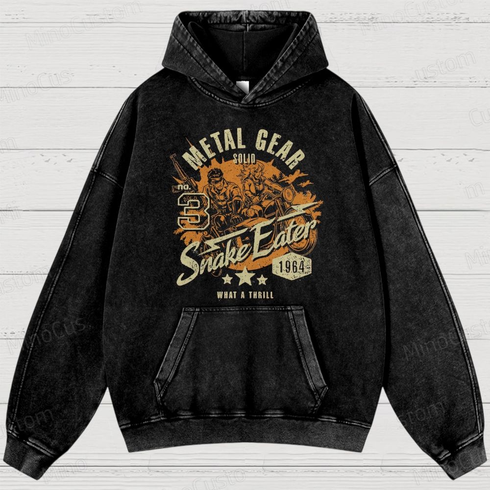 Metal Gear Solid 3: Snake Eater Retro Game Graphic Washed Vintage Hoodie