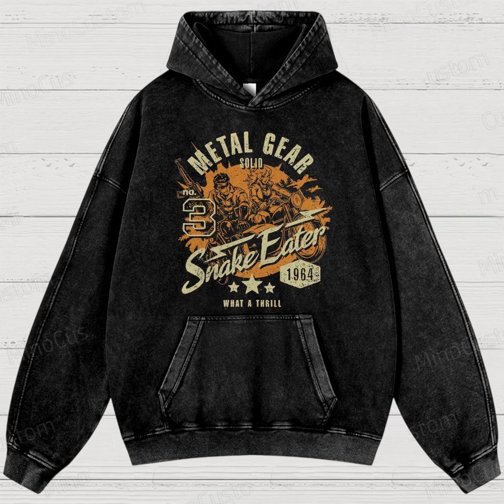 Metal Gear Solid 3: Snake Eater Retro Game Graphic Washed Vintage Hoodie